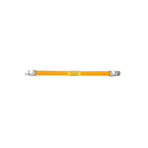 1 1/4" OD (1" ID) Yellow Polymer Coated Stainless Steel Gas Connector X 18" - 1" MIP X 1" MIP
